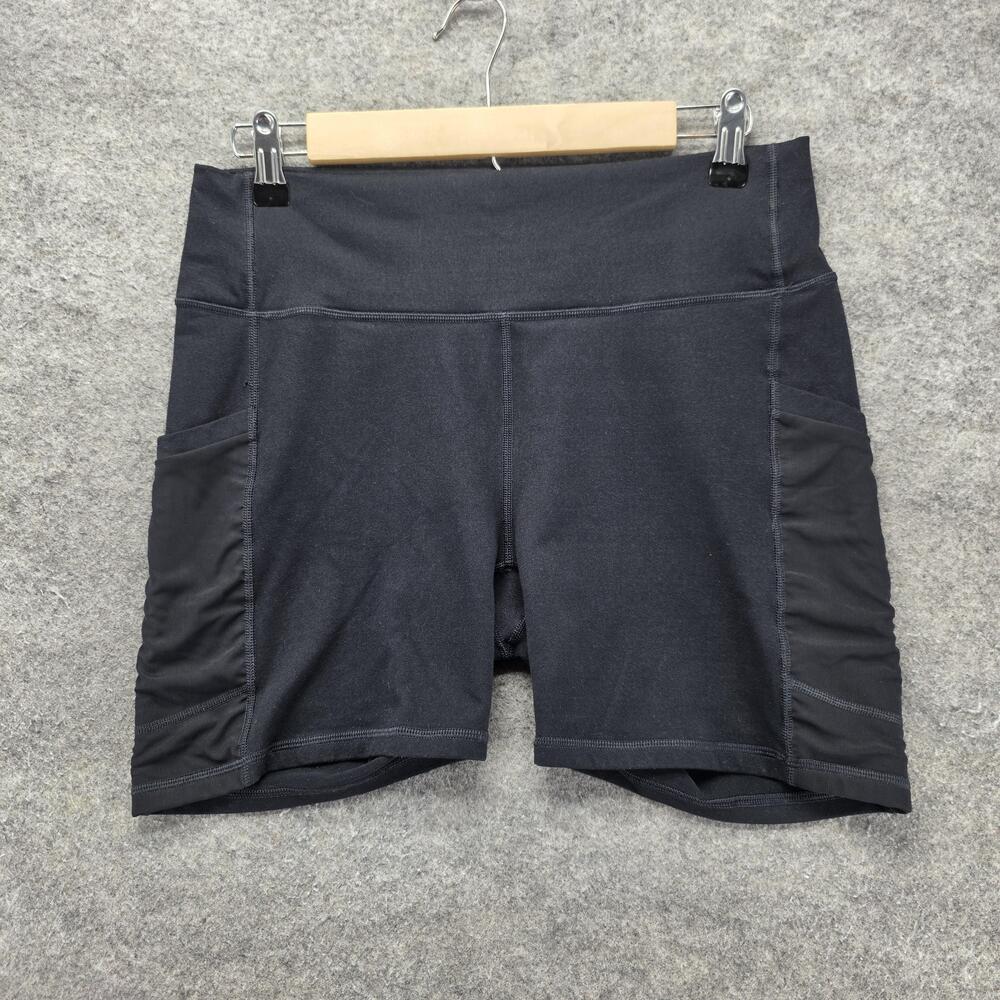 Fabletics PowerHold Shorts Womens M Black 5 In Biker Athletic Pockets Stretch